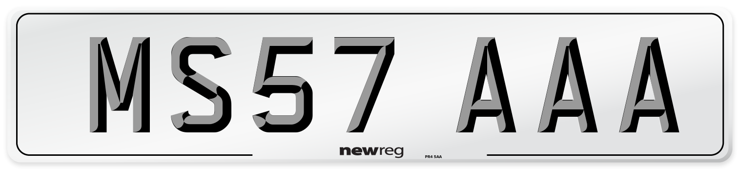 MS57 AAA Number Plate from New Reg